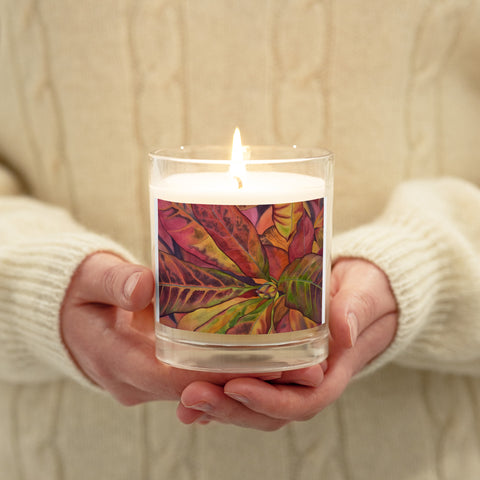 'Resplendent in Red' Glass jar soy wax candle