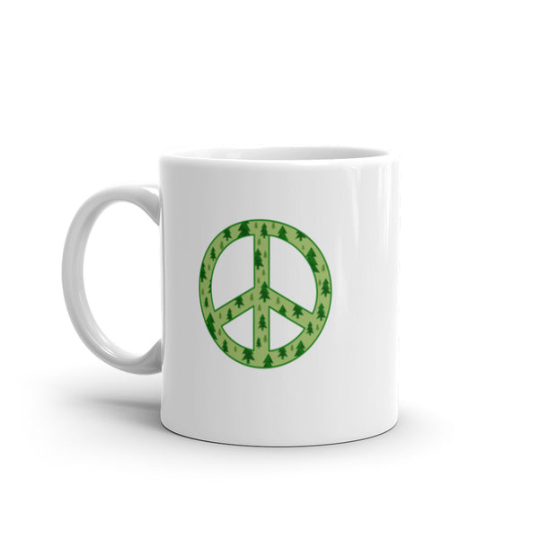 'Forest Peace' White glossy mug
