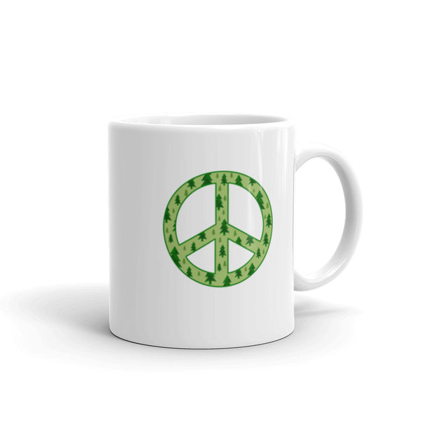 'Forest Peace' White glossy mug