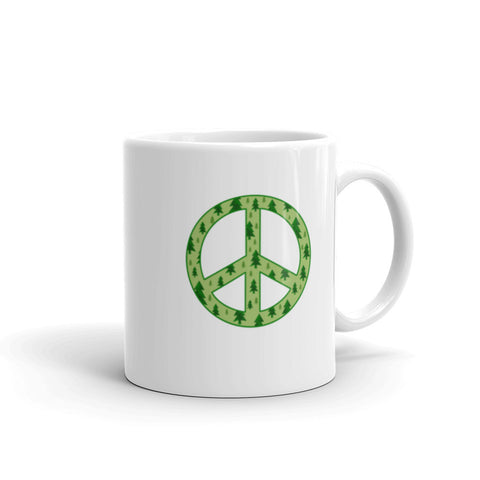 'Forest Peace' White glossy mug