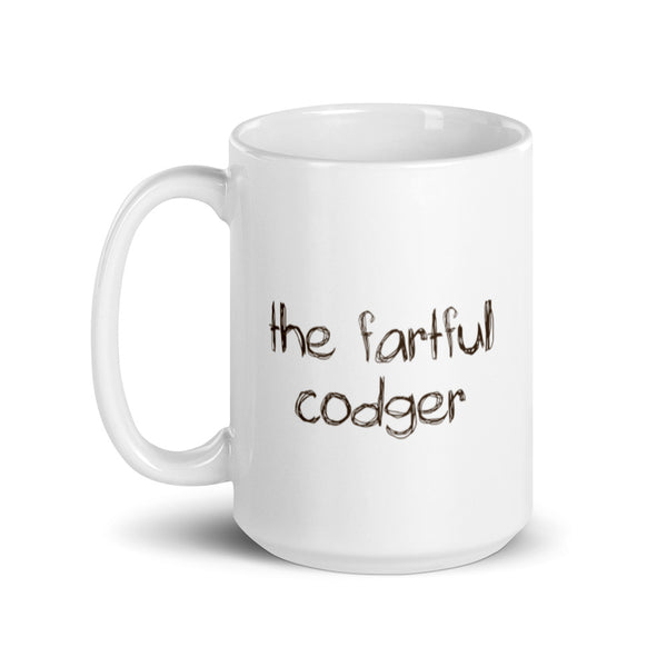 'The Fartful Codger' White glossy mug