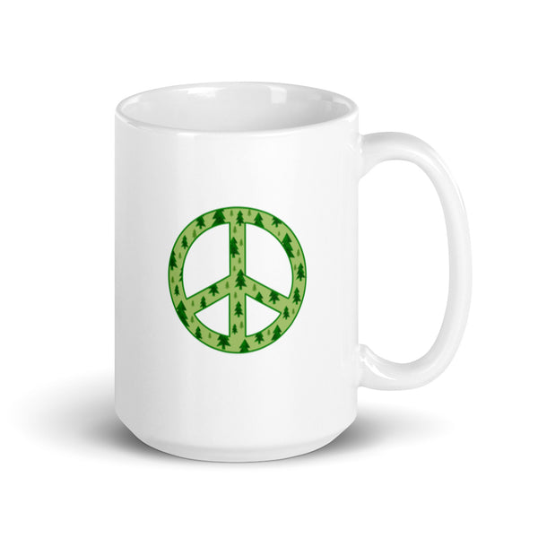 'Forest Peace' White glossy mug