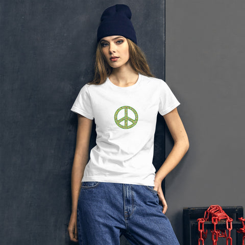 ‘OM Green Peace Sign‘ Women's short sleeve t-shirt